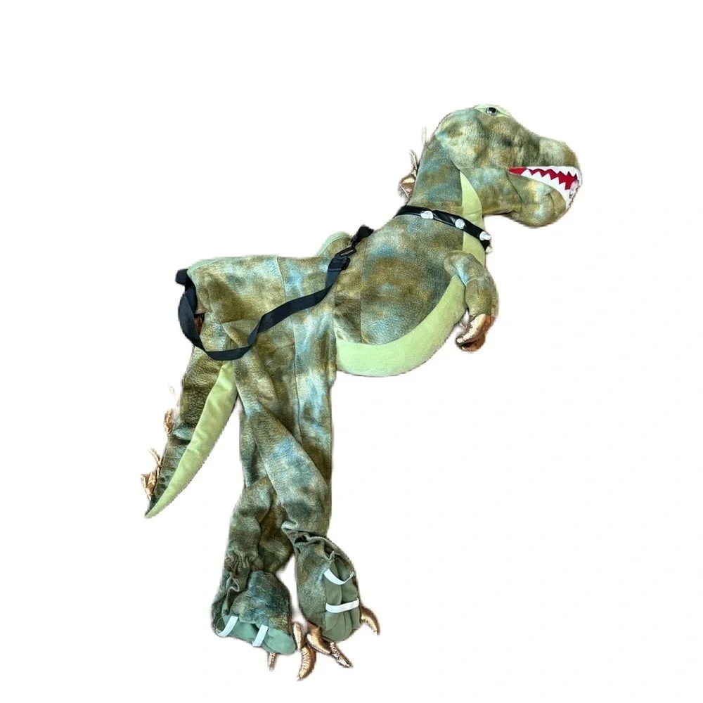 Green Dinosaur Costume Ride On Plush 3D Halloween Kids